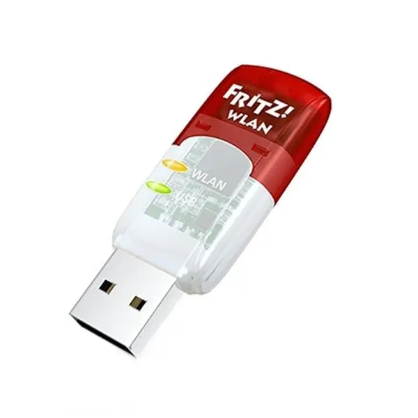 Wi-Fi сетевая карта Fritz! AC430 5 ГГц 433 Мбит/с USB прозрачный красный