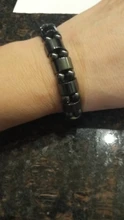 Pulsera magnética elástica de cuentas sencillas, brazalete de cuentas negras, joyería de salud