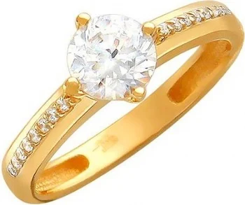 

Esthete ring with 17 cubic zirconia silver with gilding