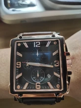 Reloj deportivo para hombre, cronógrafo de cuarzo, con Esfera Grande cuadrada de cuero, marca superior de lujo, a la moda, resistente al agua, nuevo, 2021