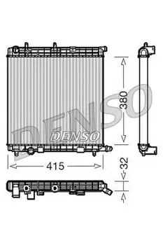 

Cooling system radiator Citroen C2/C3 1.1-1.6 02 DENSO DRM07