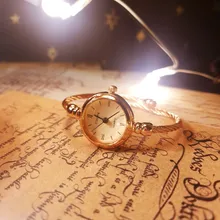 Relojes retro de lujo para mujer, pulsera pequeña de diseño de damas, de cuero vintage