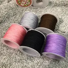 50 metros 0,8mm Cordón de Nylon hilo nudo chino Macrame cable pulsera trenzada cuerda manualidades con abalorios joyería de DIY cable del hilo de rosca