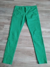 Pantalones de lápiz elásticos de Otoño de color caramelo de cintura media con cremallera ajuste delgado de Jean femenino 2018 de moda Pantalones largos