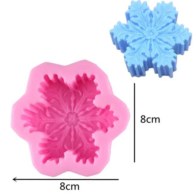 1Pcs 3D Christmas Decorations Snowflake Chocolate Mold DIY Fondant Baking Cooking Cake Decorating Tools Silicone Candle Mold MouldA