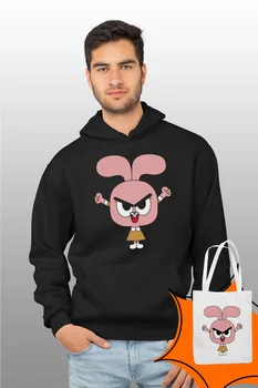 

Angemiel Wear Anais Watterson Black Male Hooded Sweatshirt Bags Kombin