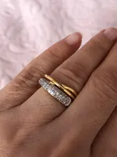 Huitan-Anillos cruzados de alta calidad para mujer, joyería de moda para boda, compromiso, fiesta, cristal brillante de circón