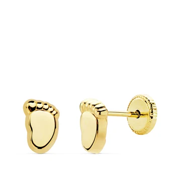 

Earrings 18K yellow gold foot baby smooth. 6,5X4 MM Ref. 18983