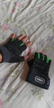 Los hombres Fitness peso pesado guantes de entrenamiento de culturismo medio dedo guantes antideslizante se muñeca apoyo halterofilia deportes