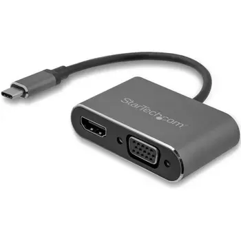

AV adapter multiport digital USB-C StarTech.com-video Output 4K 30Hz VGA/HDMI-Gray sideral-Built-in cord (C