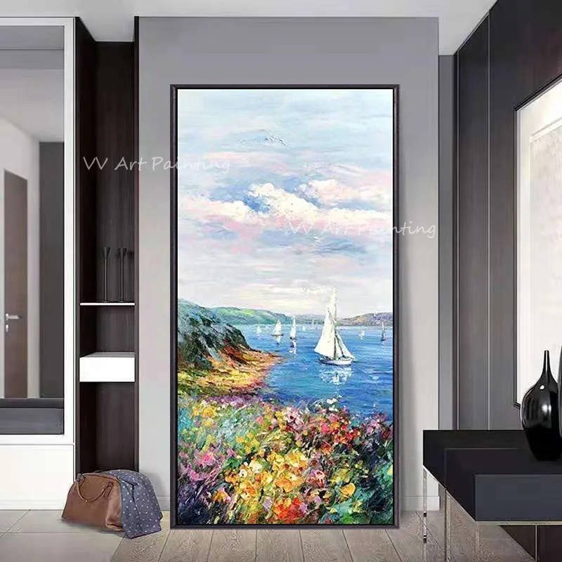 

Abstract Palette Knife Street Oil Painting Hand-painted High Quality Abstract Colorful Oil Painting for home office kitchen art
