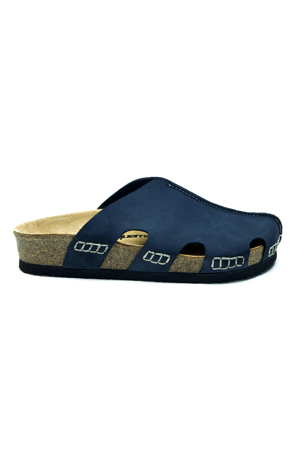 

ALIS Navy Blue Clogs Anatomical Natural Cork Sole Real Leather Unisex Sandals