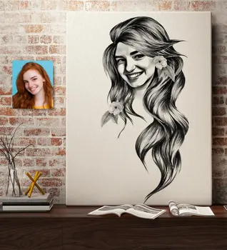 

Personalized Women 'S Abstract Charcoal Design Canvas Print (50x70 cm.) 5