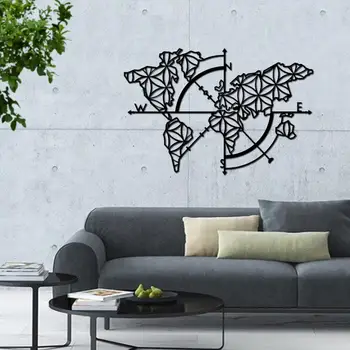 

Linewallart Metal World Map Of Wall Art