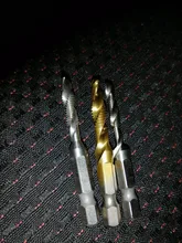 Taladro titanio plateado caña hexagonal HSS rosca de tornillo broca métrica taladro Bits máquina para tornillos compuesto M3 M4 M5 M6 M8 M10 herramientas de mano