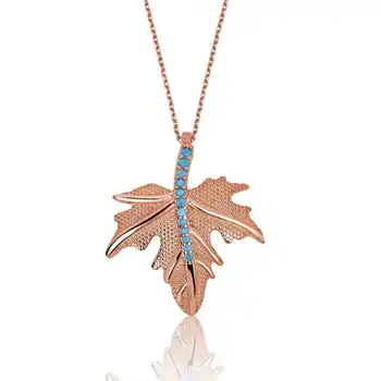 

KUTAYDAN 925 Sterling Silver Sycamore Leaf Lady 'S Necklace