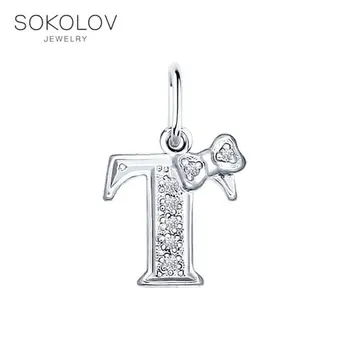

Silver pendant-letter "T» SOKOLOV fashion jewelry silver 925 women's male, pendants for neck women
