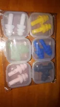 Tapones de silicona para los oídos con reducción de ruido, tapones de silicona suaves para los oídos, para natación, protectores para dormir, caja de 6 pares
