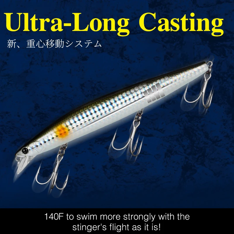 TSURINOYA Ultra-long Casting Floating Minnow 140F STINGER