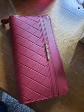 Cartera larga de piel sintética para mujer, monedero cartera borla, tarjetero, bolso de mano tipo monedero