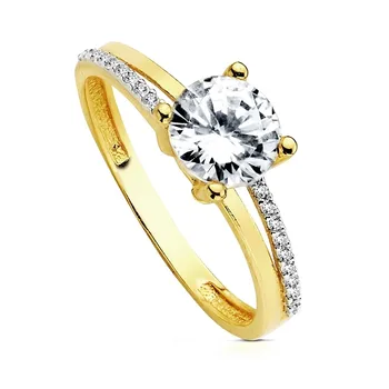 

Solitaire 18k gold two-color cubic zirconia [AB3042]