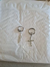 Pendientes de acero inoxidable para hombres y mujeres, aretes falsos, Punk, negros, sin perforación, estilo gótico, Hip Hop