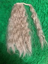 Wigs Hair-Extensions Hairpiece-Wrap Clip Blonde-Hair Long-Ponytail Brown Wavy Black Synthetic