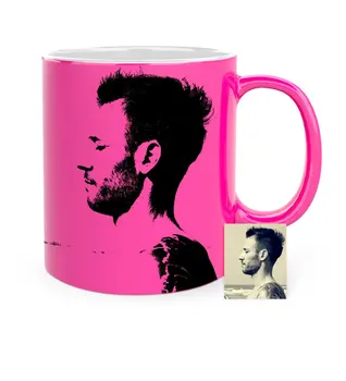 

Personalized Sihouette Highlighter Pink Mug Cup-3