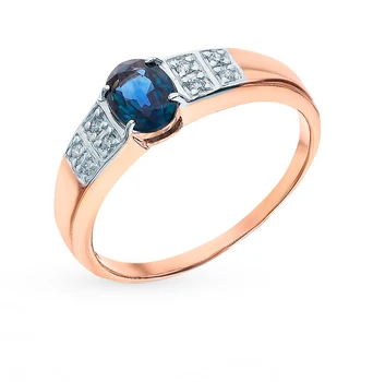 

Gold ring with sapphires and diamonds sunlight sample 585