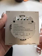 UBARO-Interruptor táctil con Panel de cristal blanco, pulsador estándar europeo de luz Ac230v, 1 Banda, Control único, lámpara de pared