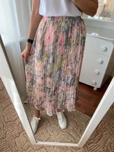 REALEFT-faldas largas plisadas con estampado Floral para mujer, faldas largas de tul, de cintura alta, sueltas, para primavera y verano, 2021