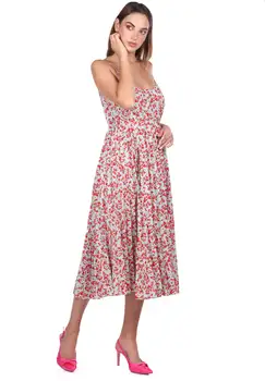

STRAPPED FLOWER PATTERNED AKORDİYON DRESS