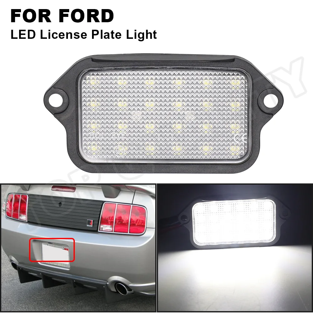 

For Ford Mustang 2005 2006 2007 2008 2009 LED License Number Plate Light No Error 24 Leds Lamp Car Styling OEM#:4R3Z13550AA