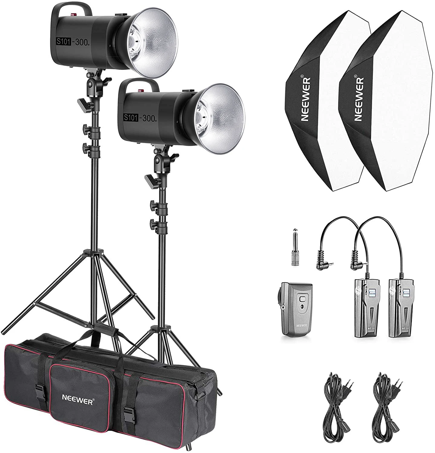 Neewer 600W Photo Studio Strobe Flash Lighting Kit S101 300W Monolight