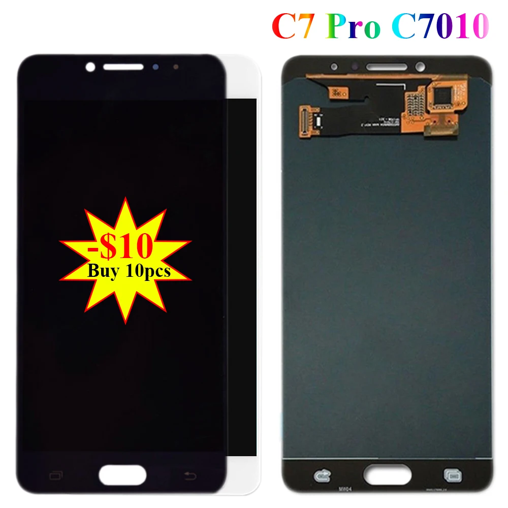 Для Samsung Galaxy C7 Pro C7010 ЖК-дисплей сенсорный экран дигитайзер Датчик стеклянный