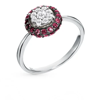 

Gold ring with rubies and diamonds sunlight