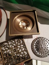 Floor Drains Strainer-Cover Bathroom-Deodorant Euro Antique Brass Square Grate-Waste