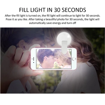 

Protable Mobile Phone Light Clip Selfie LED Ring Flash Light with Makeup Mirror For Cell Phone Smartphone Round with stand