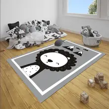 Серый Белый Черный Лев джунглей Животные Мальчик 3d принт Противоскользящий коврик из микрофибры Детские украшения для детской комнаты коврик