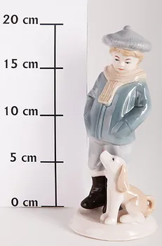 

Boy with a dog, New Year's ceramic figure 19 cm "Christmas" snowmen e92352