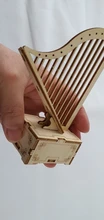 Rompecabezas 3D de caja de música de mano de madera, fonógrafo, Piano, arpa, juguete para regalo para niños y adultos