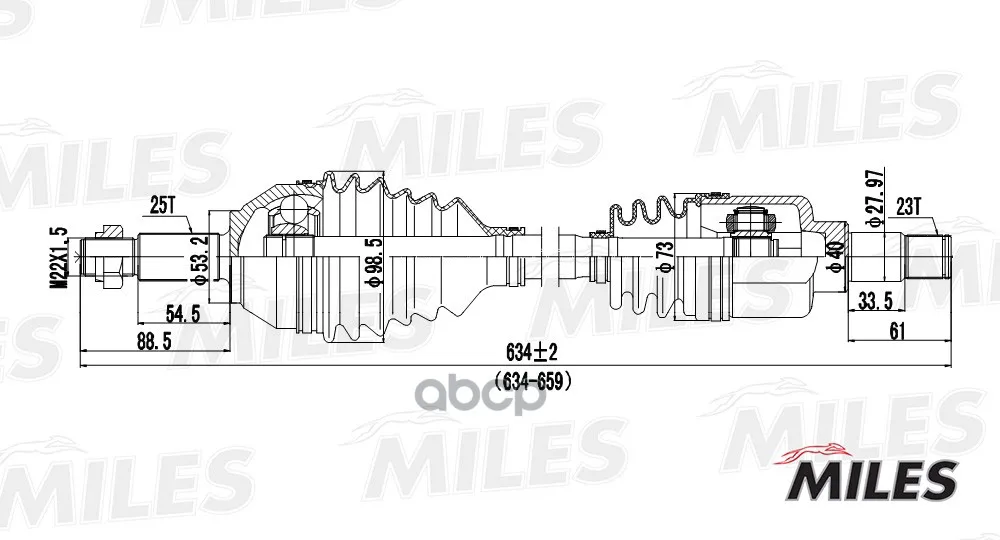 Привод В Сборе Ford Focus I 1.4-1.8 98-04 Лев. Miles Gc01052 Miles арт. GC01052