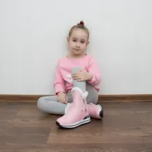 Ankle-Boots Plush Girls Boys Winter Flat Zipper ISSIENA Down with PU Snow Snow