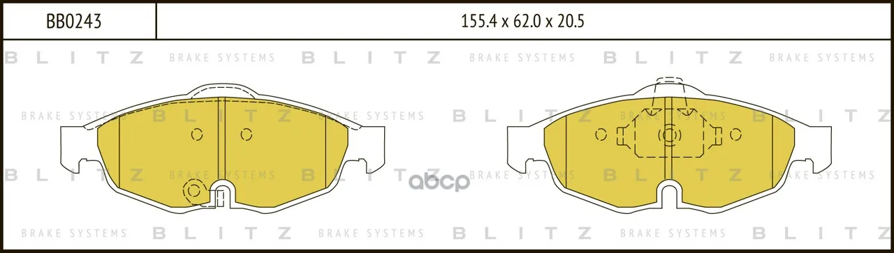 Колодки Тормозные Дисковые Blitz Bb0243 Blitz арт. BB0243