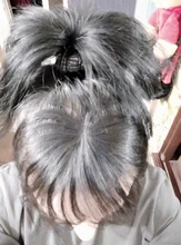 Flequillo brasileño de cabello humano, Clip de flequillo postizo hecho a mano, flequillo ligero y romo de aire suave