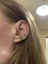 Pendientes de una sola oreja con Clip, estrella, corazón, remache, arcoíris, CZ, Color dorado y plateado, joyería, Aretes no perforados