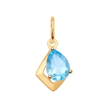 

Sokolov pendant in Gold with Topaz, fashion jewelry, gold, 585, women's male, pendants for neck women