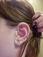 1 set CANNER 925 pendientes tipo botón de plata fina para las mujeres de circón de cristal pequeño mini pendiente pendientes para Piercing joyería brincos