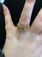 Anillo con forma de cadena chapado en oro, 7mm de ancho, Vintage, gótico, grueso, Midi, joyas antiguas, accesorio