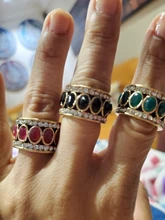 Finger-Rings Wedding-Jewelry Crystal Turkish Resin Vintage Gold-Color Antique Women Oval